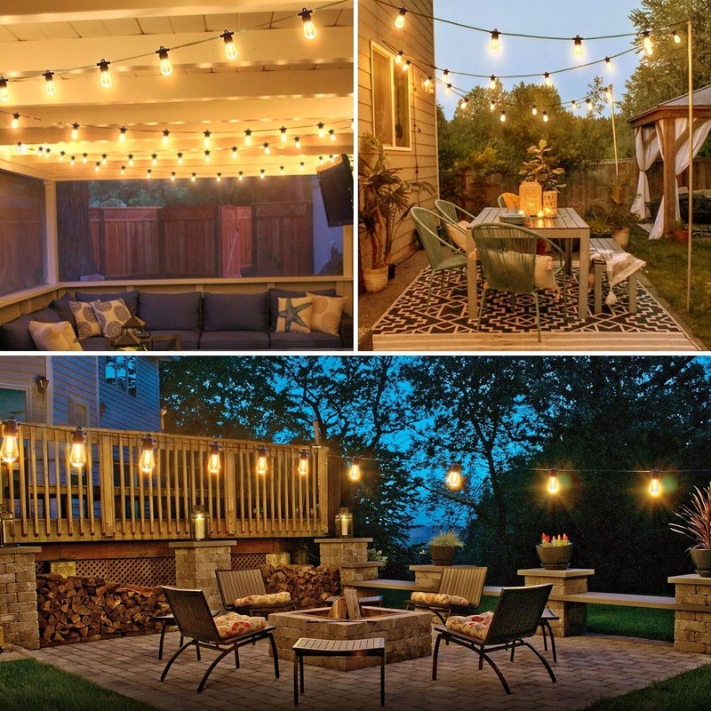 27ft String Lights S14 LED Warm Shatterproof IP65 for Outdoor Garden Patio Yard gallery