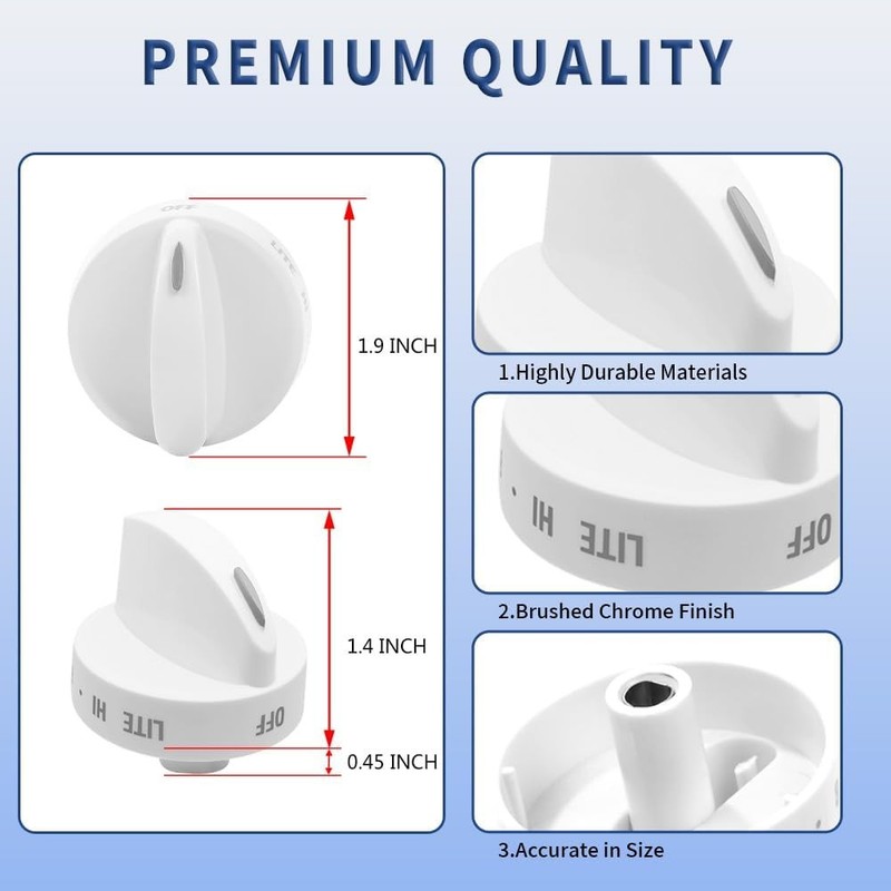 2Pcs Range Surface Burner Knob White Replacement Part 316442512 Compatible wi... gallery