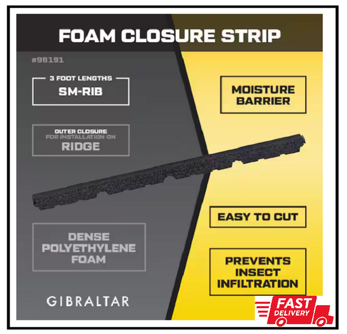 3 Ft. outside Closure Strip Foam Sm-Rib Roof Accessory in Black (4-Pack) gallery
