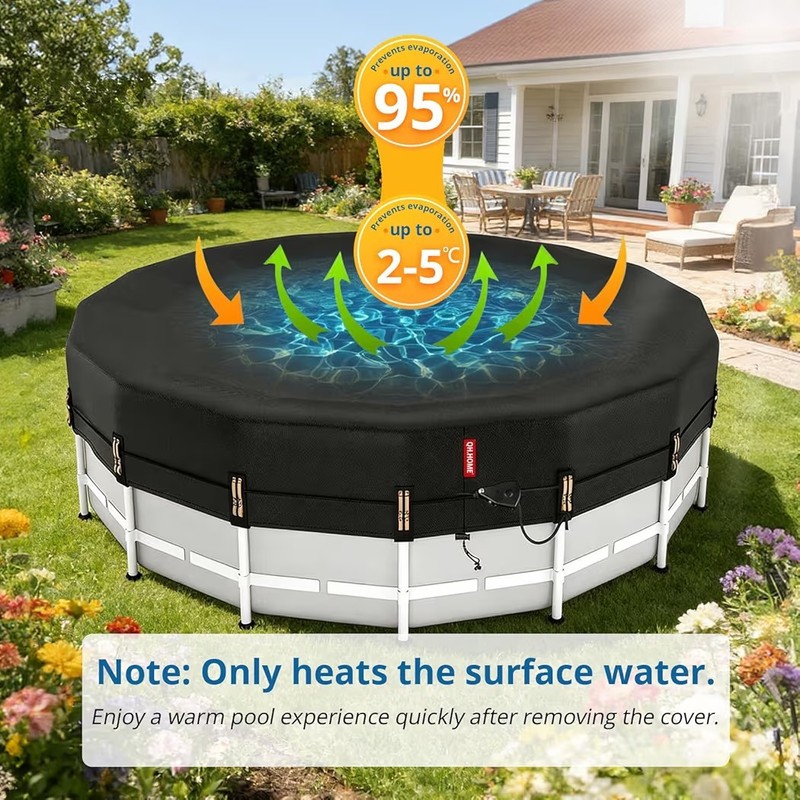 10ft Round Pool Cover Ultimate Windproof & Tear-Resistant Fabric Snug Fit... gallery