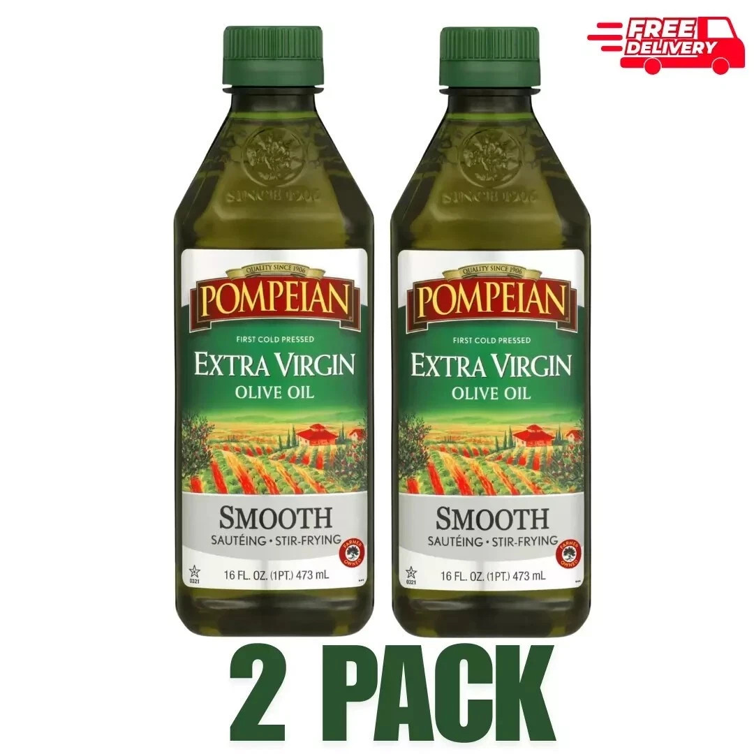 Pompeian Smooth Extra Virgin Olive Oil - 16 fl oz Pack Of 2 With Free Shipping gallery