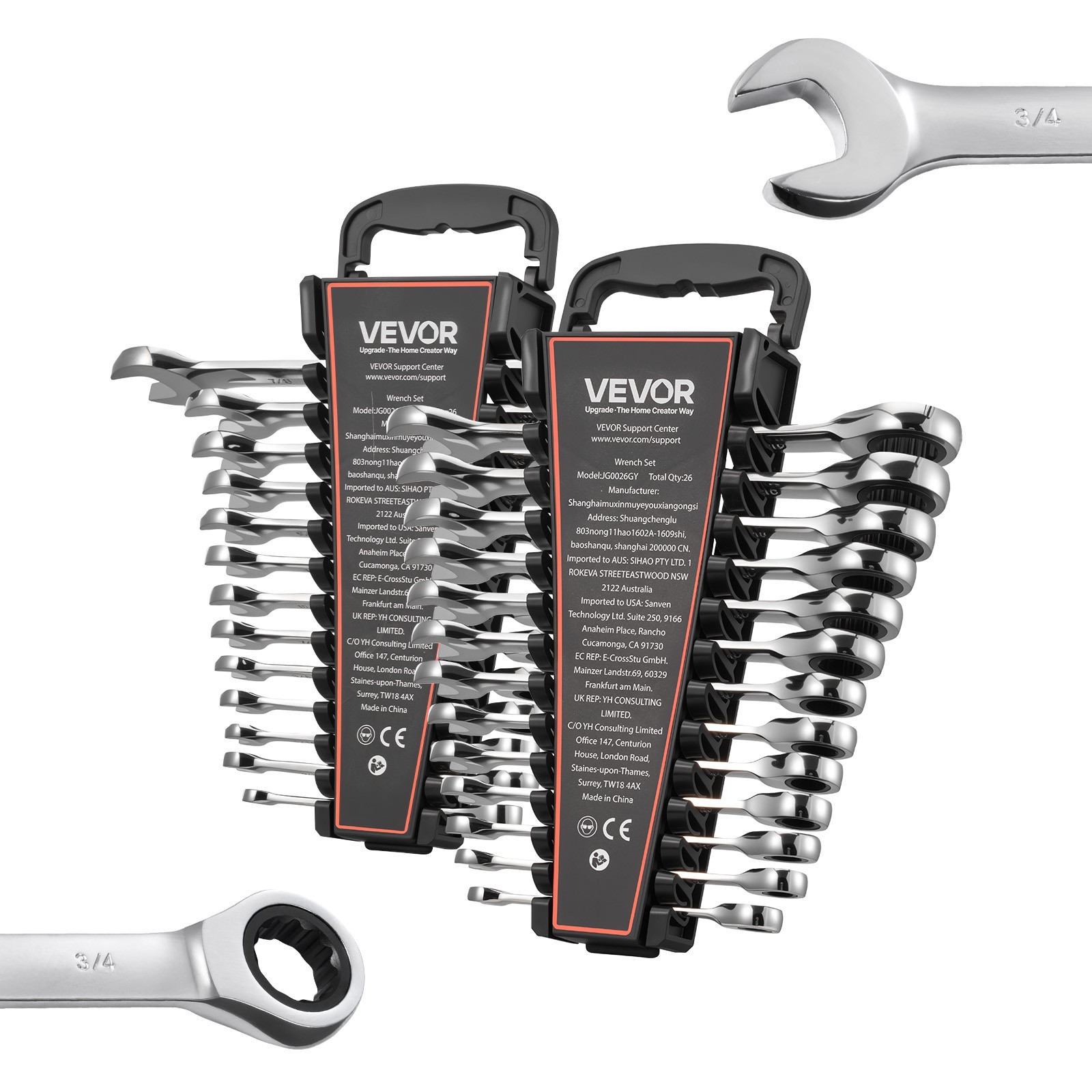 VEVOR Combination Wrench Set Ratcheting Wrench Set 26-Piece SAE Metric Repairs gallery