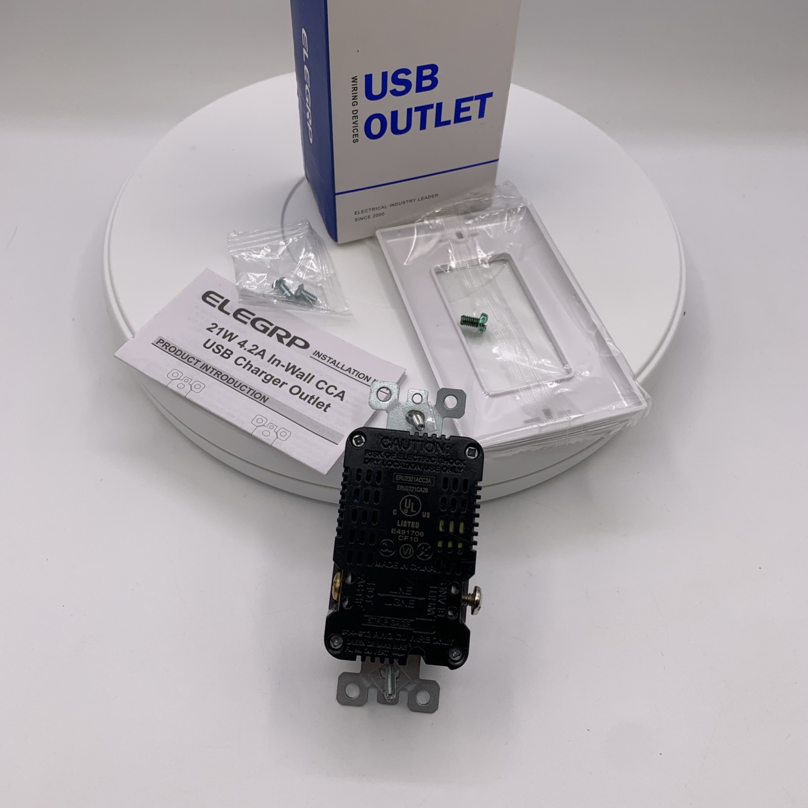 ELEGRP USB Charger Wall Outlet USB Receptacle with Type A & Type C USB Ports gallery