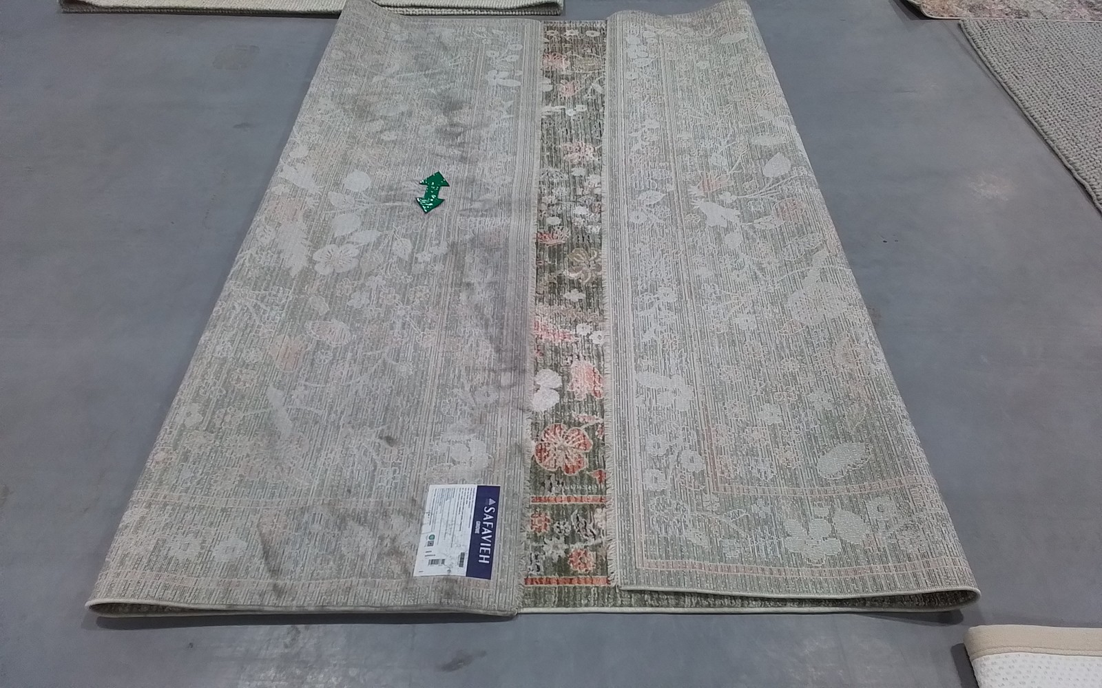 GREEN / IVORY 8'-0" x 10'-0" Back Stain Rug, Reduced Price 3172810149 GOV632Y-8 gallery