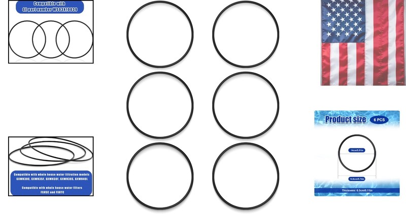 6pcs O-Ring Compatible with GE HHRING for Whole Home Filtration Models GXWH30... gallery