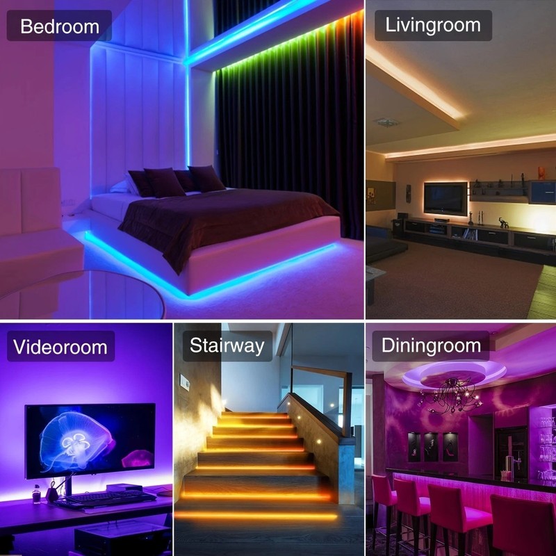100Ft LED Strip Lights, Smart Light with App Remote Control, RGB LED Lights for gallery