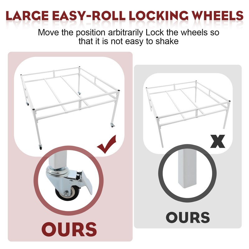White Rolling Flood Table Stand Hydroponic Germination Trays Plants 4'x8', 4'x4' gallery