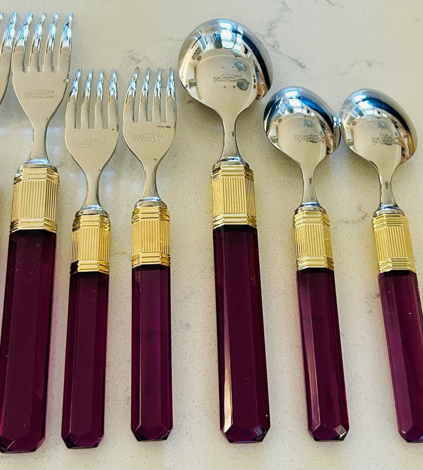 Mikasa Prisma Amethyst Flatware Misc Set Forks Spoons Knives Purple Laslo Japan gallery