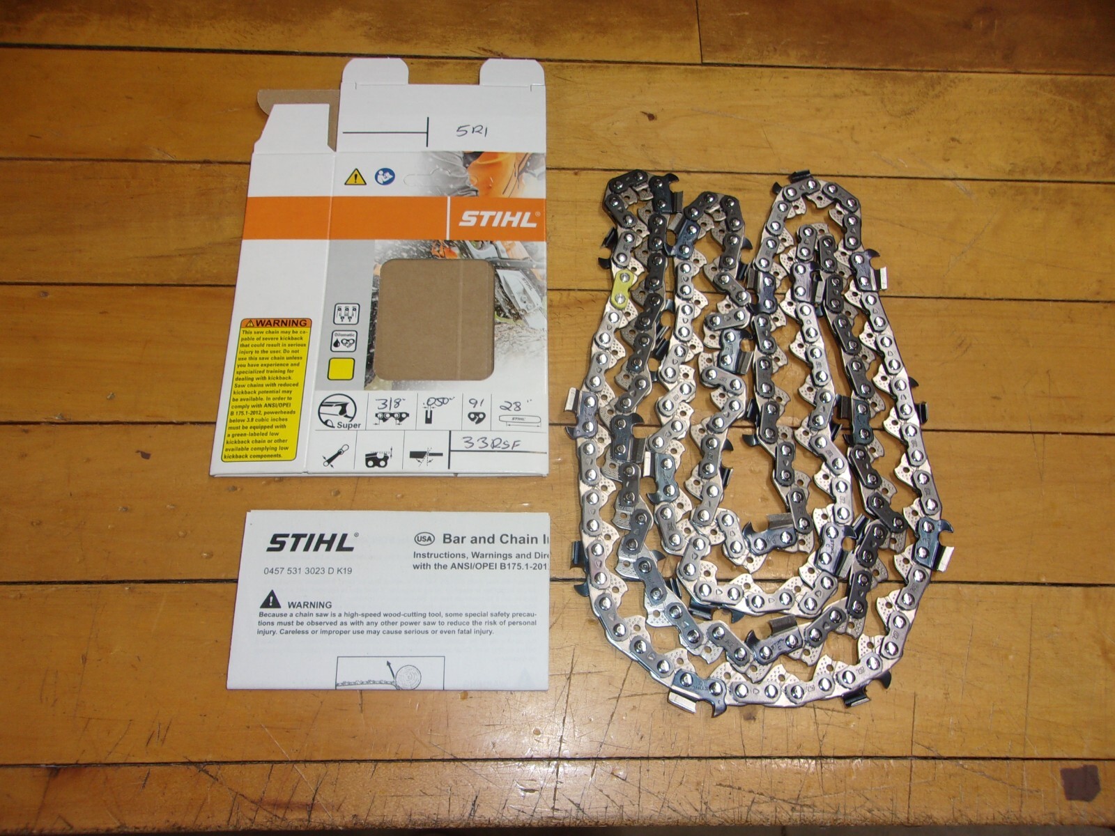 Stihl OEM 28" Full Chisel "Skip Tooth" Chain 3/8" .050" 91 DL 33RSF #GM-5R1 gallery