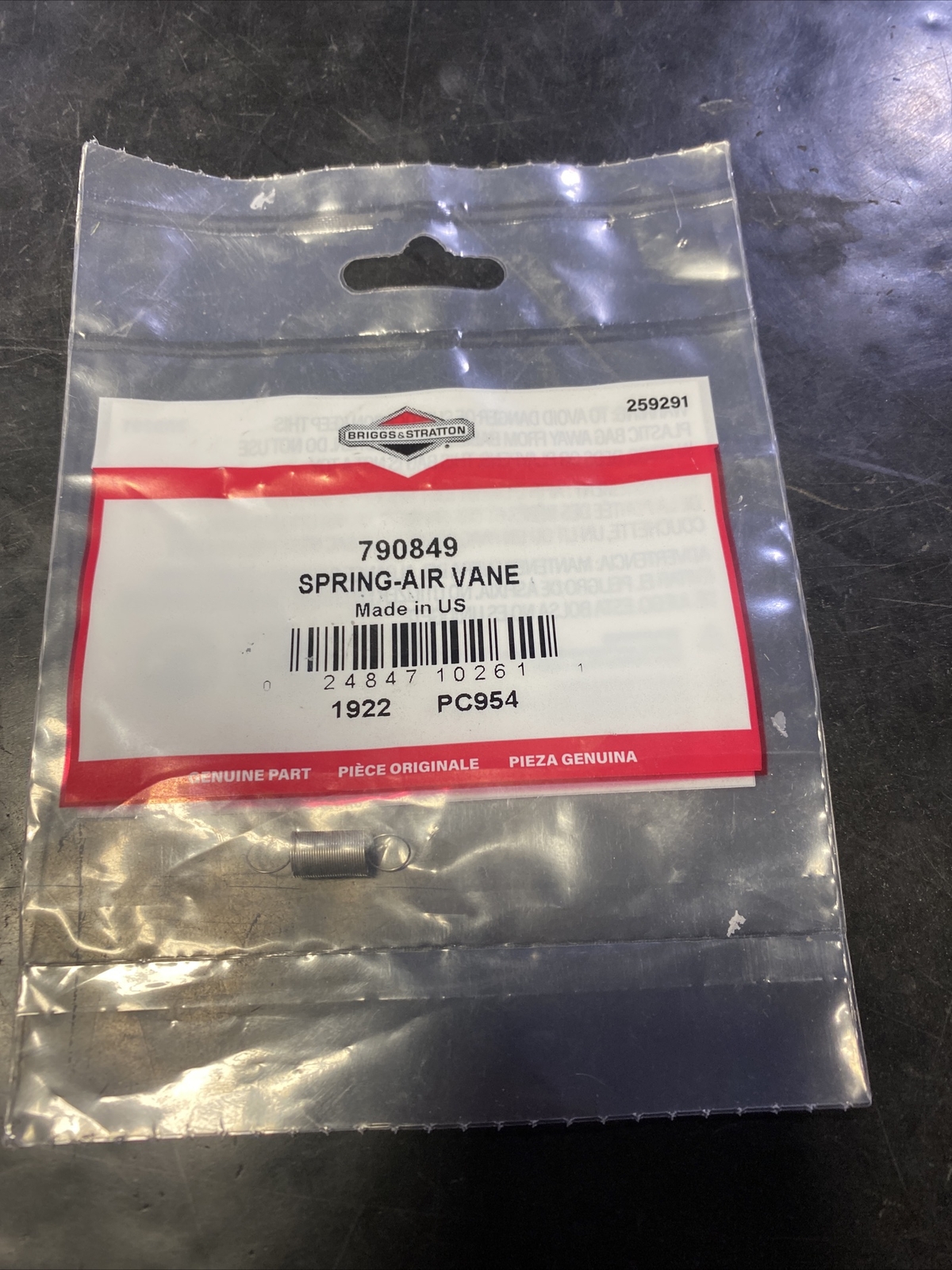 Genuine OEM Briggs & Stratton 790849 Air Vane Spring NOS gallery