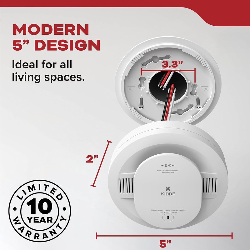 Kidde Hardwired Smoke Detector AA Battery Backup Wire-Free Interconnect gallery
