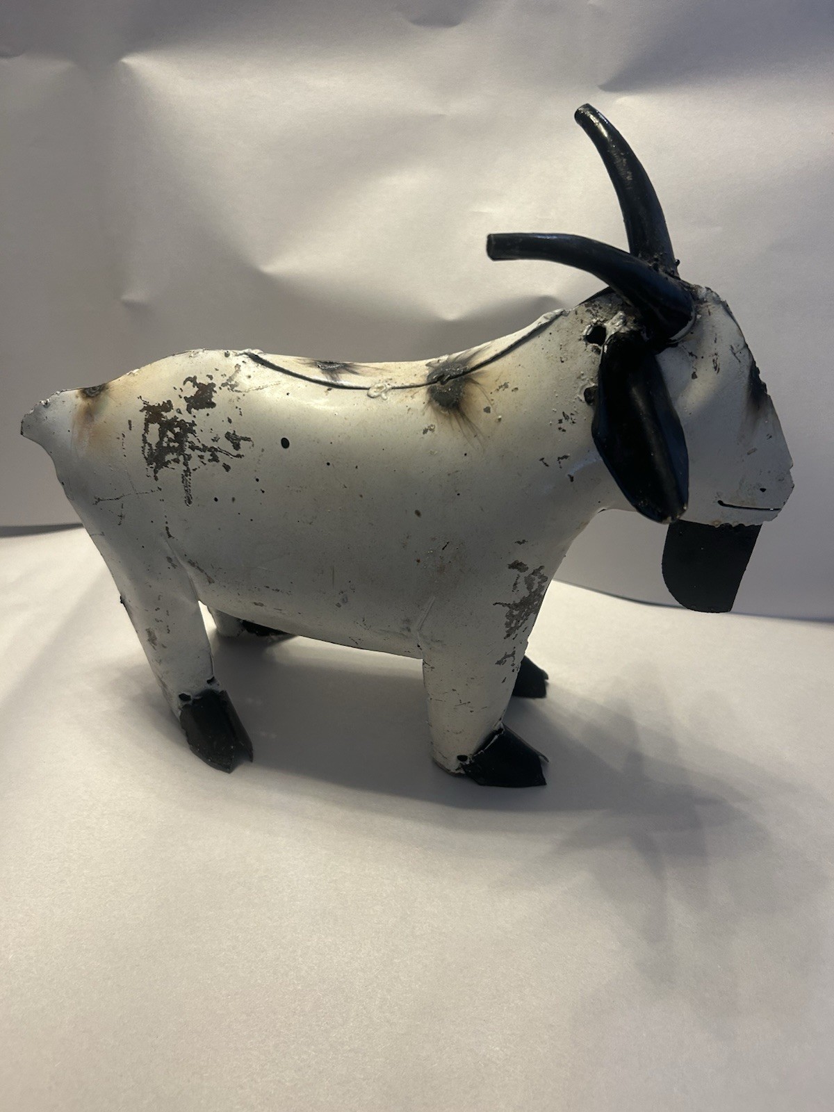 Handmade Rustic Metal Goat Sculpture Farmhouse Folk Art Welded Steel Yard Decor gallery