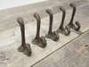 5 RUSTIC COAT HOOKS CAST IRON ACORN 3 1/4" LONG HOOK HAT WALL SCHOOL TOWEL gallery