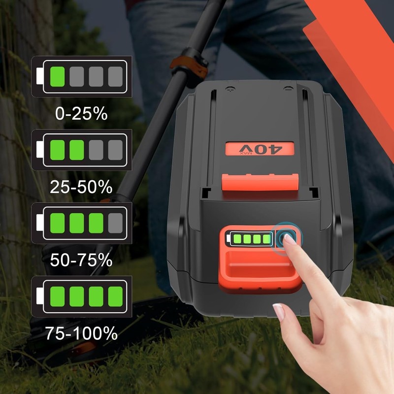 40V For Black and Decker 40 Volt Max Lithium 5.0AH Battery LBX2040 LBXR36 LST136 gallery