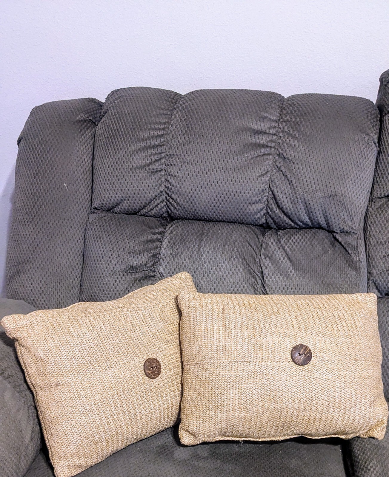Stylish Throw Pillows - Set of 2 with Button Accent - 11 x 16 In - Earthtone gallery