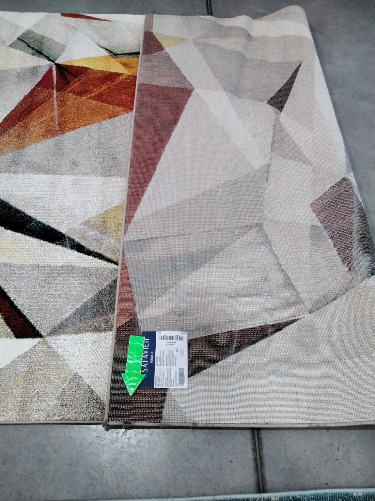 LIT GREY / ORANGE 6'-7" X 9' Back Stain Rug, Reduced Price 1172754743 PRL6940F-6 gallery
