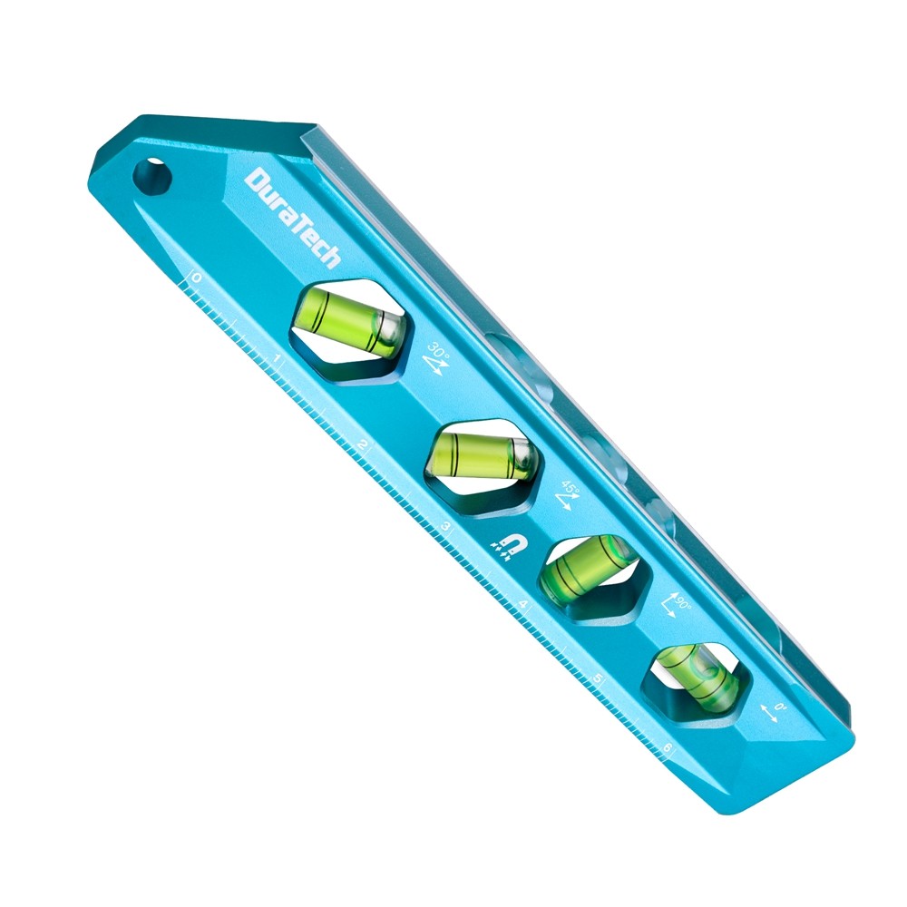 DURATECH 8-Inch Level Magnetic Torpedo Level with 0°/30°/45°/90° Bubbles For DIY gallery