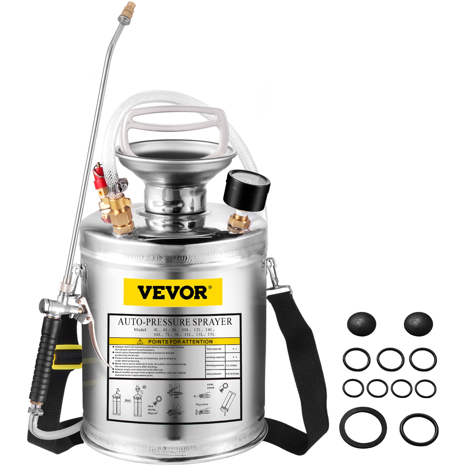 VEVOR Stainless Steel Pest Control Sprayer Handheld Pumped Garden Cleaning gallery