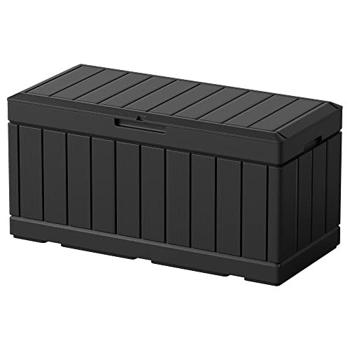 Large 82 Gallon All-Weather Resin Deck Box for Outdoor Storage - Lockable, Black gallery