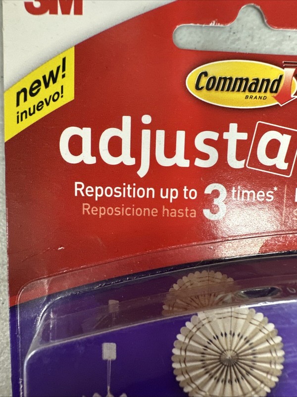 3M Command Adjustables 2 Packs 6 Clear Hooks & 12 Strips Each Pack Holds 0.5 lb gallery
