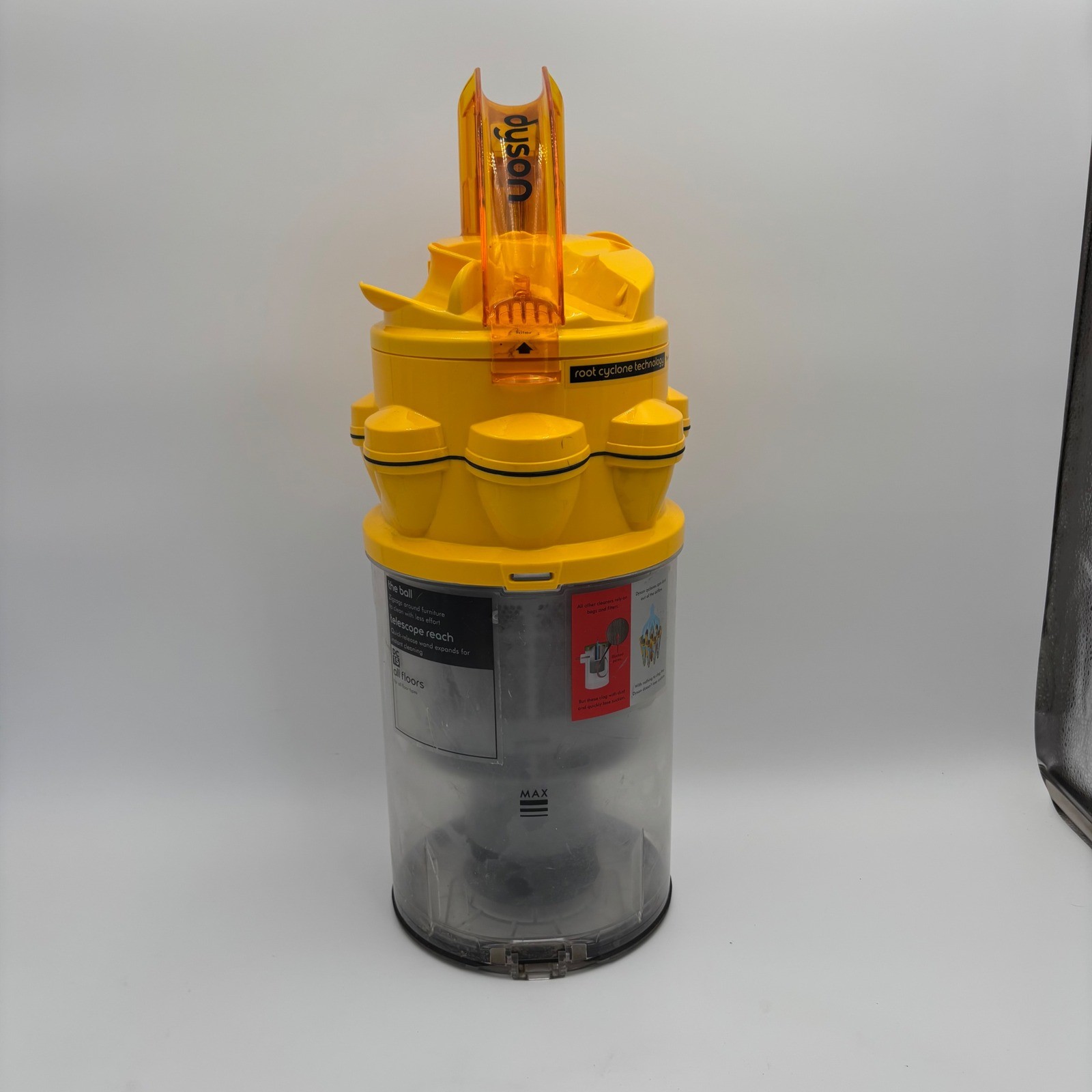 Dyson DC15 Dust Bin Cyclone Assembly Yellow Clear Condition Replacement gallery