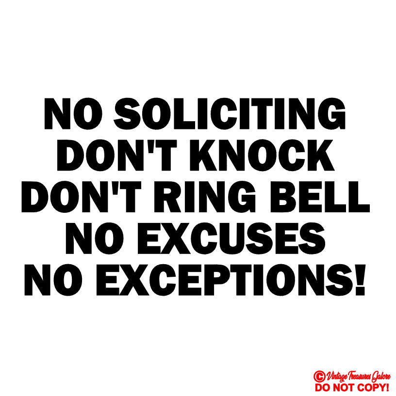 NO SOLICITING - VINYL DECAL STICKER SIGN DOOR WINDOW WALL BUSINESS HOME SECURITY gallery