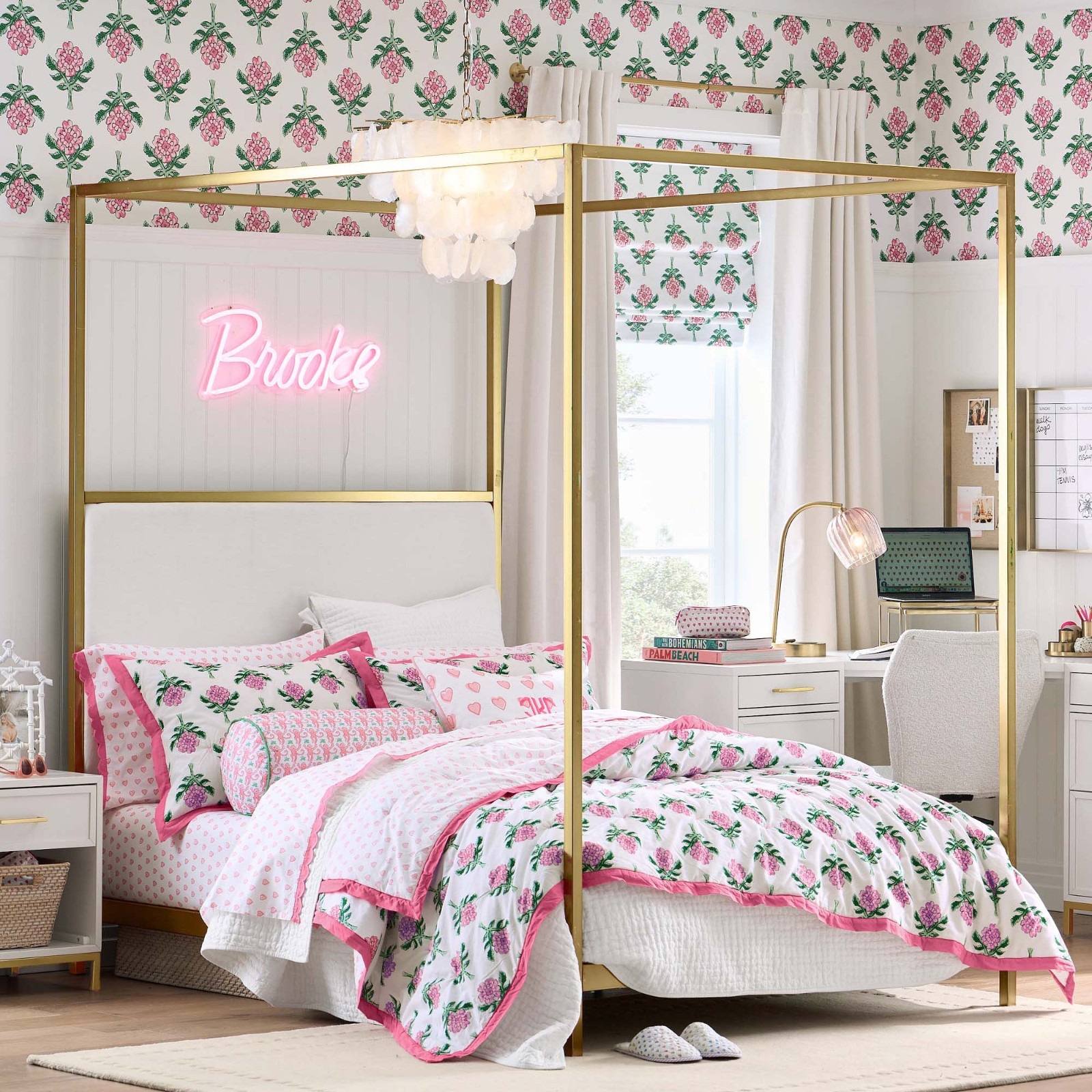 Best Seller Pottery Barn Roller Rabbit Hearts Organic Sheet Set Pink Full gallery