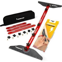 Thunder Grip Stair Tread Template Tool – Deep RED – Adjustable Stairs Jig Tool &
