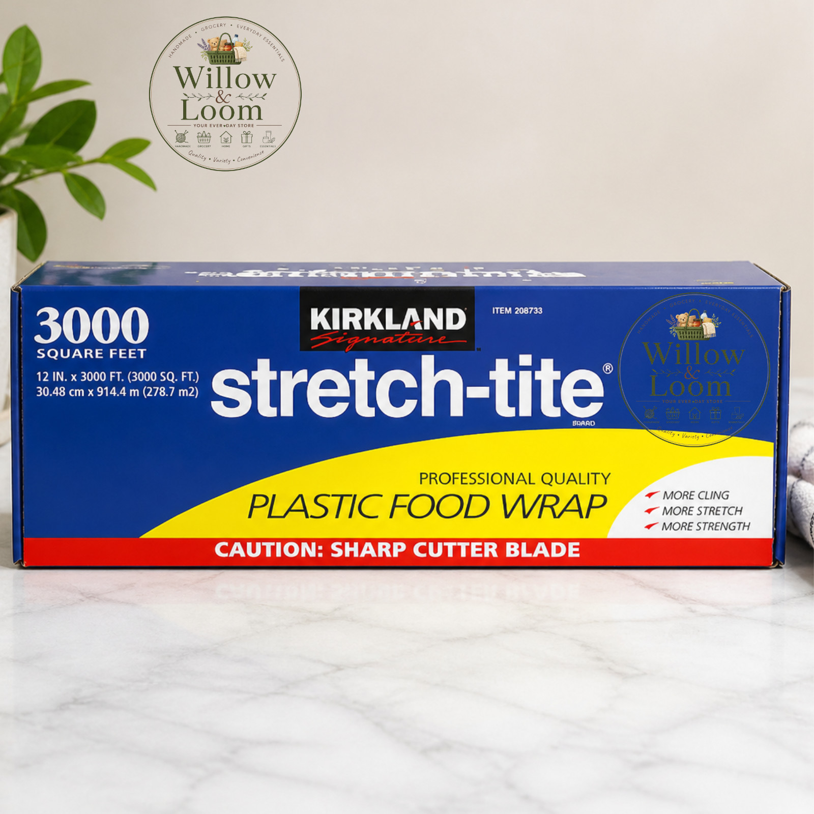 Kirkland Signature Stretch Tite Plastic Food Wrap 3000 Square Feet With Cutter gallery
