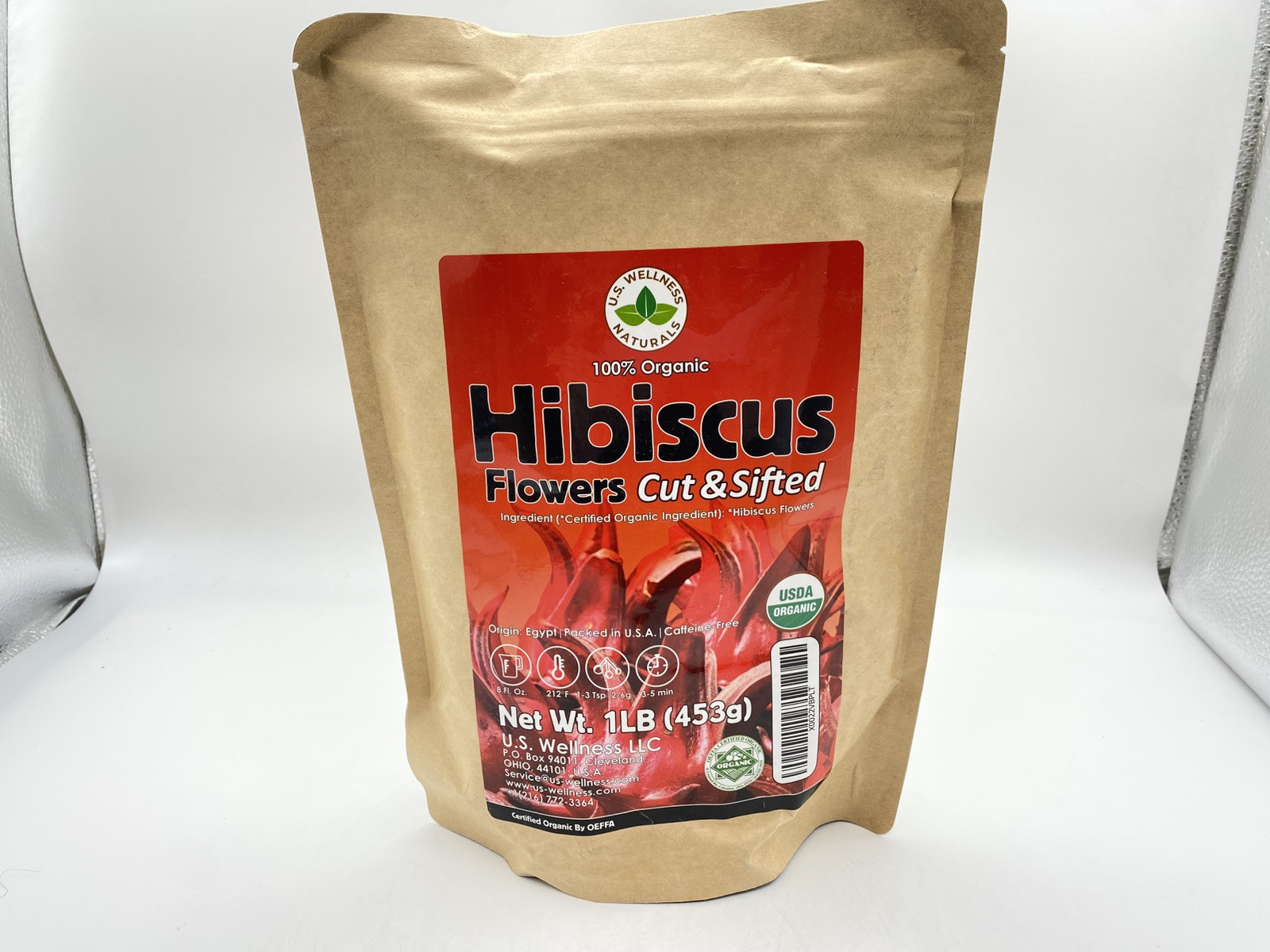 Hibiscus Tea 1LB (16Oz) 100% CERTIFIED Organic Hibiscus Flowers Herbal Tea gallery