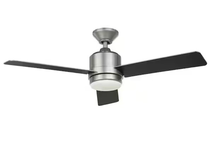 Hampton Bay Castlegate 44" Silver Ceiling Fan w/ LED Light & Remote *see note*