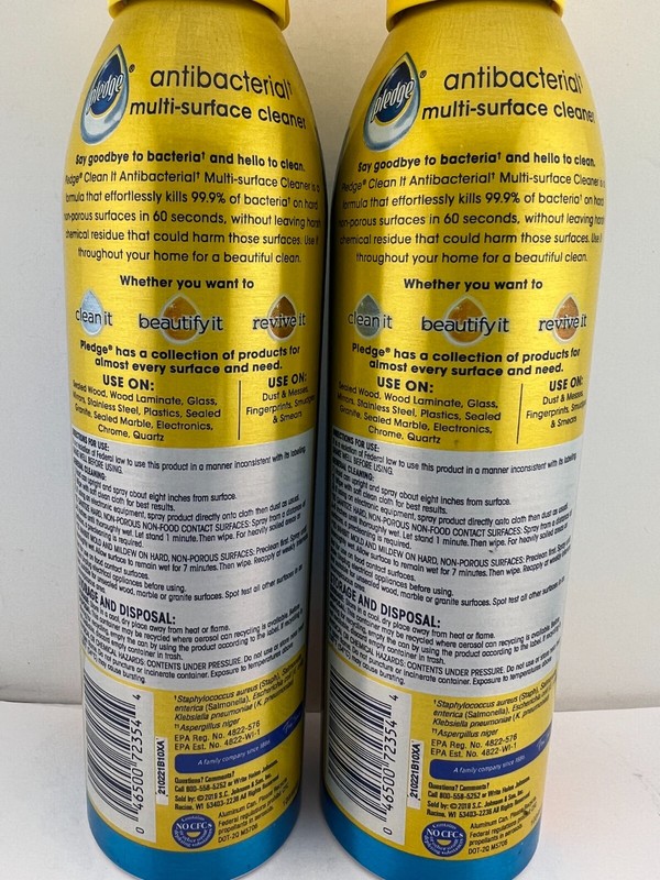 Pledge Antibac Multi Surface Cleaner CITRUS 9.7oz Ea, 2 PK - FREE SHIPPING! gallery