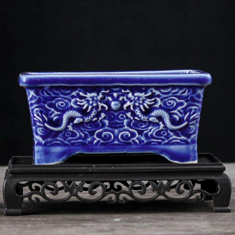 rare small 13cm " 龍" dragon old vintage japan antique bonsai pot good Japan gallery