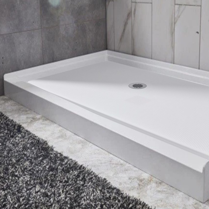 Glossy White 60''L x 36''W Shower Base Easy Maintenance Acrylic Shower Pan Kit gallery