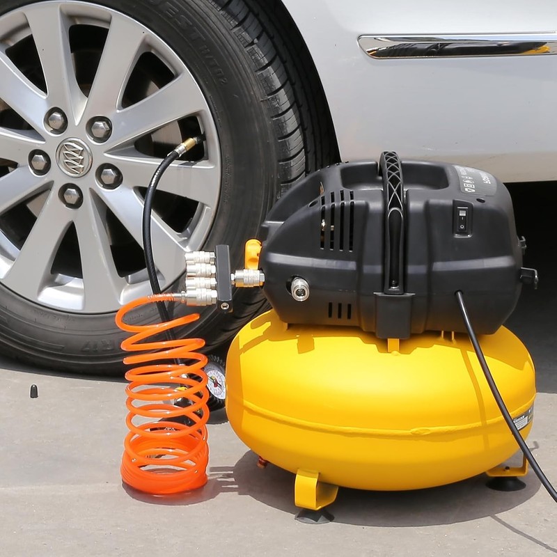 Efficient 6 Gallon Pancake Air Compressor – Dual Couplers and Oil-Free Operation gallery
