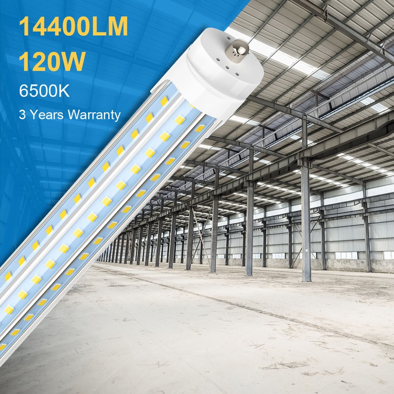 120W 8FT T8 LED Shop Light FA8 Single Pin D-Shaped LED Tube Light Bulb 6500K US gallery