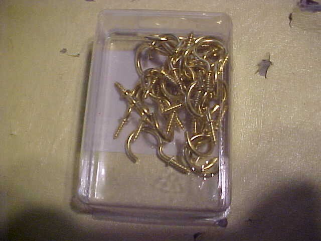 Qty 30 Solid Brass 1" Screw in Cup Hooks With free shipping gallery