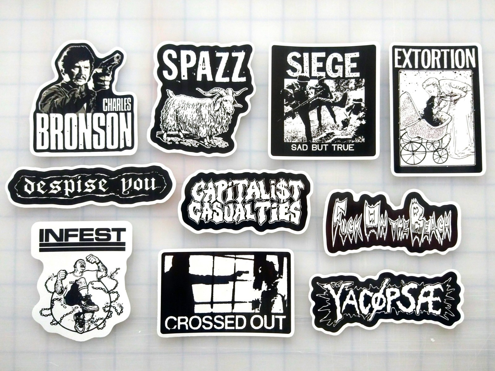 Powerviolence Vinyl Sticker Lot (10 Pack) SET 1 spazz infest charles bronson gallery