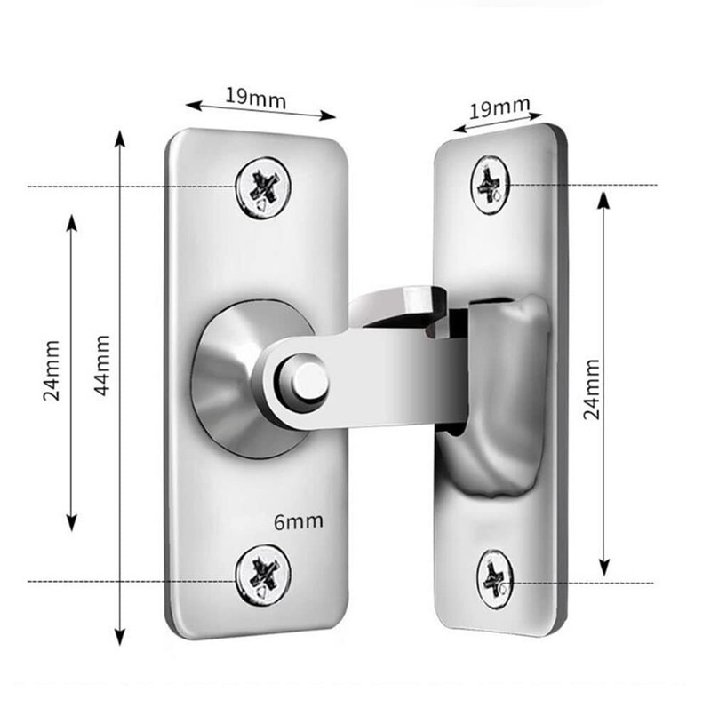 90 Degree Right Angle Door Lock Buckle Safety Door Lock Bolt, Stainless Steel Do gallery