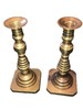 Brass Candlesticks Heavy 7 Inches Tall 4 Inch Square Felt Covered Base gallery