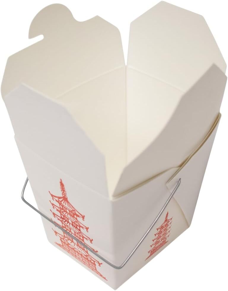 Great Credentials 15 Count 16 oz Pagoda Wire Handle Chinese Takeout Box gallery