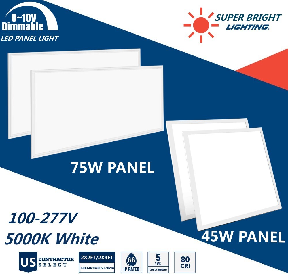 LED Flat Panel Light 2X2FT, 2X4FT White LED Drop Ceiling Office Lights, Dimmable gallery