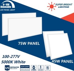 LED Flat Panel Light 2X2FT, 2X4FT White LED Drop Ceiling Office Lights, Dimmable