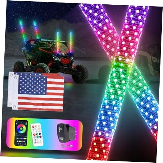 2PCS-2FT Fat Whip Lights,Led Fatty Whip Lights for Side by 1.8inch-2PCS-2FT gallery
