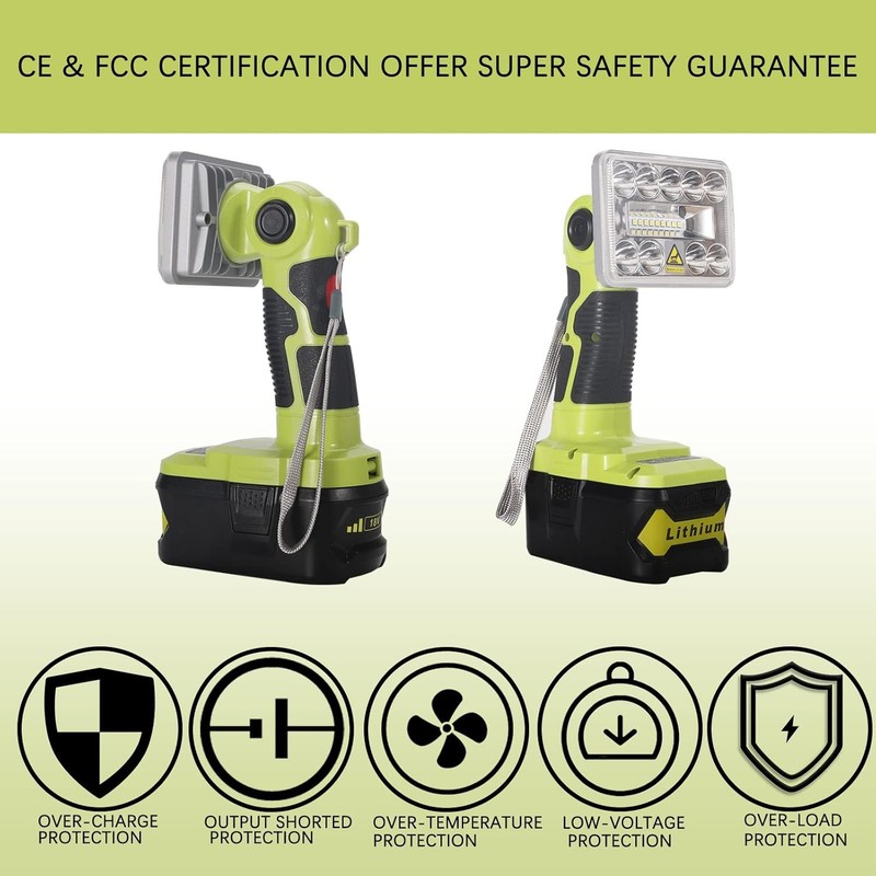 1000LM LED Work Light Suitable For Ryobi 18V Li-ion Battery Portable Flashlight gallery