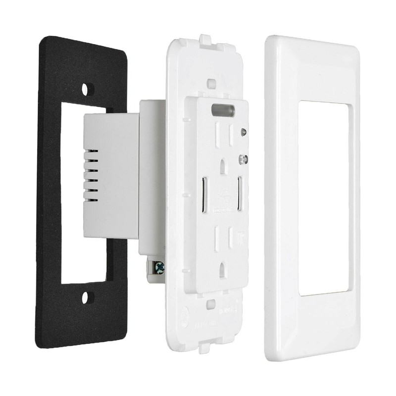 Electrical Dual USB Wall Outlet with LED Night Light Tamper Resistant Receptacle gallery