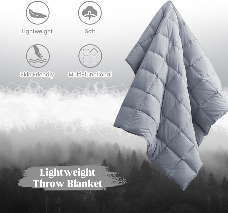 ® Soft Feather down Throw Blanket Lightweight Packable Couch Throw for Indoor an gallery