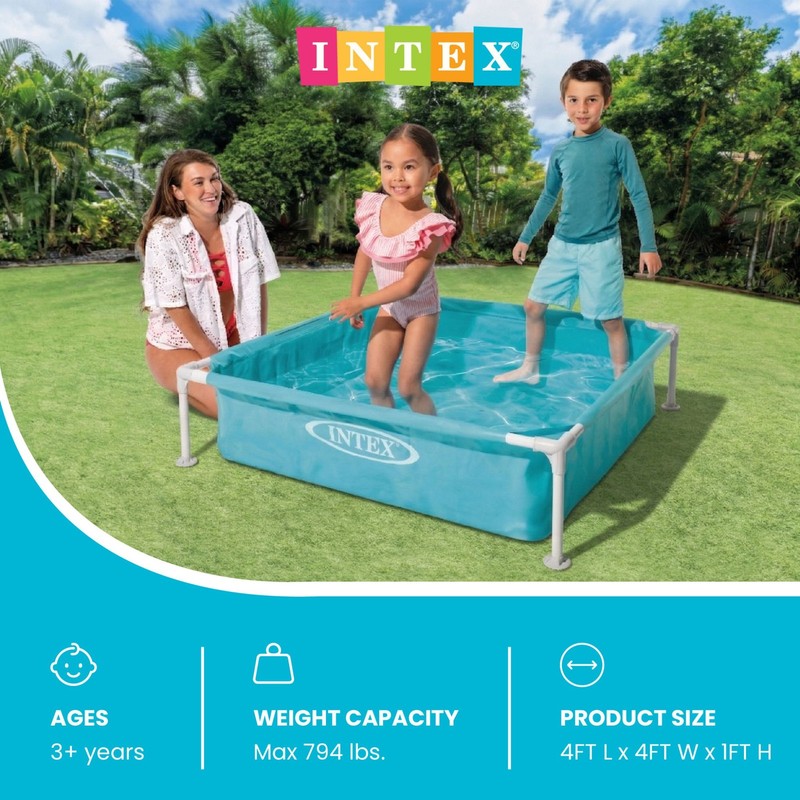 Intex 4ft x 12in Mini Frame Kiddie Beginner Swimming Pool, Ages 3 and Up, Blue gallery