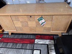 Lane Cedar Chest Checkerboard Pattern LOCK REMOVED, Tray Insert Mid Century Mode