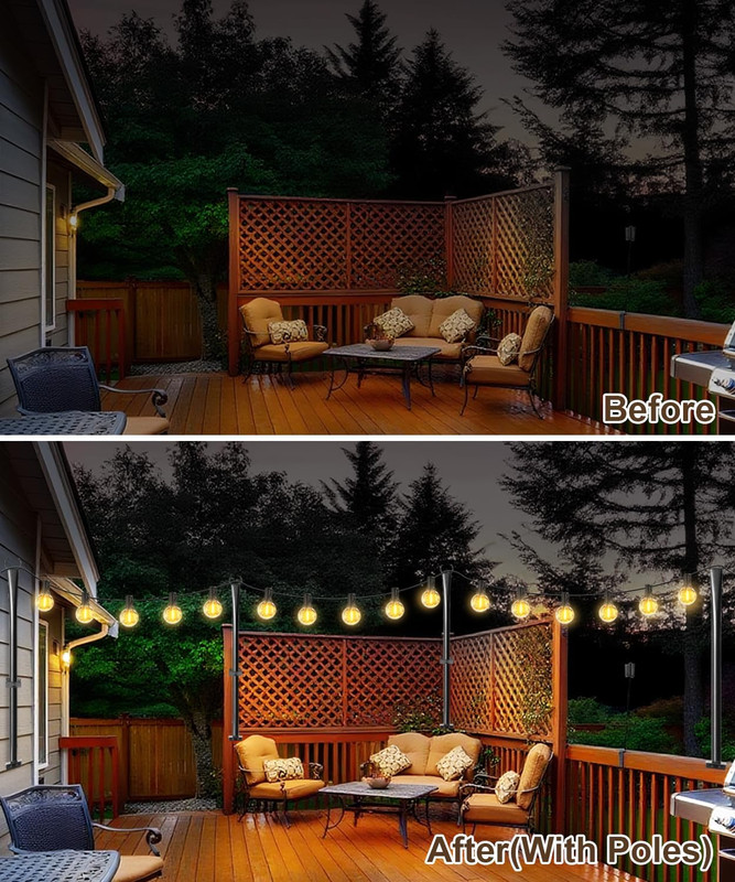 4 Pack 5Ft Heavy-Duty Metal String Light Poles for Outdoor Decor gallery